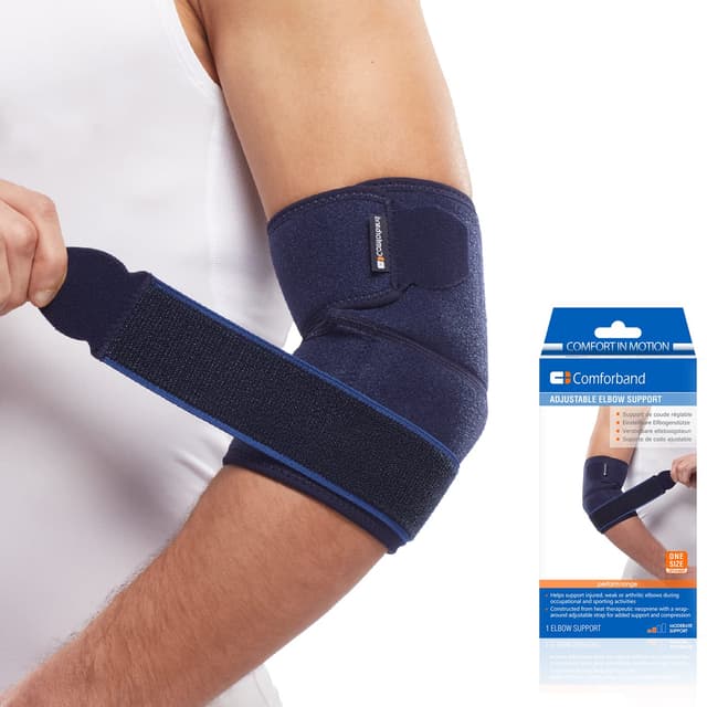 Detalle de Comforband Adjustable Elbow Brace for Tennis Elbow, Golfer’s Elbow & Tendonitis (One-Size Compression Sleeve)