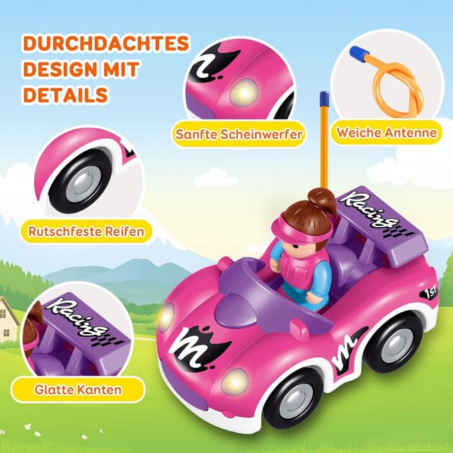 Thumbnail 6 de Pup Go Kleinkind RC Cartoon Rennwagen – erstes ferngesteuertes Auto ab 18 Monaten mit Musik, Licht und 2 Figuren