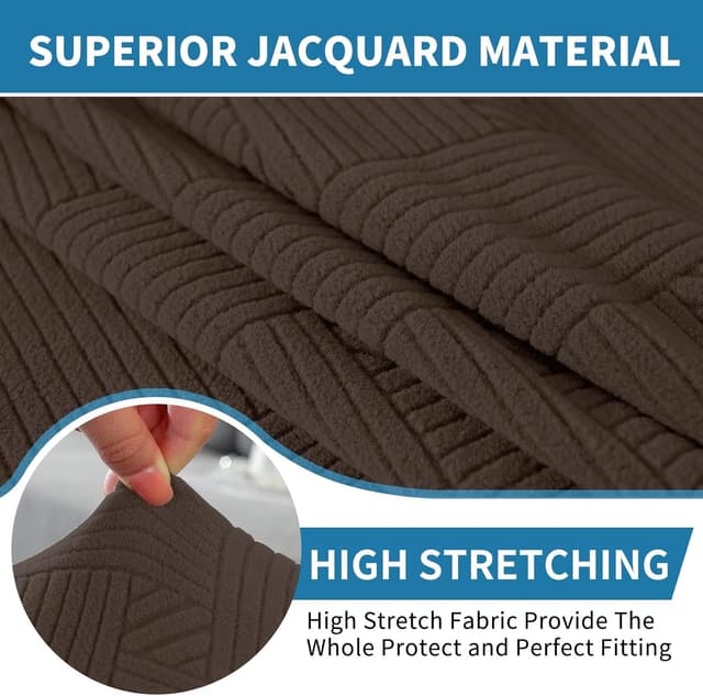 Detalle de Ystyle Copriseduta divano elasticizzato 1 posto in caffè scuro, copricuscini per protezione e look rinnovato