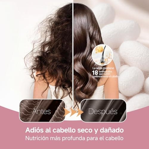 Detalle de Umisleep Gorro de Seda para Dormir de Morera 100% 22 Momme (6A) doble capa, rosa