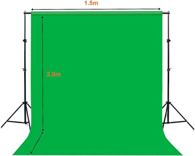 Thumbnail 6 de Green Screen Fotohintergrund 1,5x2 m (Bonvvie) aus Musselin – faltbar für Chromakey in Foto & Video