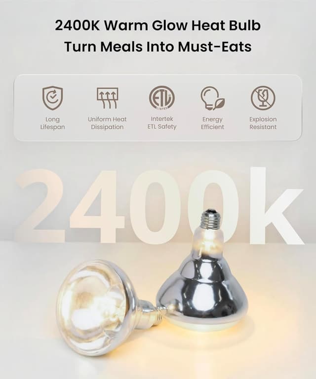 Thumbnail 6 de SYBO DL2112 Commercial Grade Food Heat Lamp (2-Bulb, 500W) with Adjustable Stand, Black