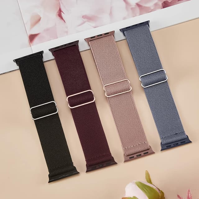 Thumbnail 6 de CCnutri 4 Pack Stretchy Nylon Strap for Apple Watch (38mm–42mm, Series 1–11/SE, Ultra 3/2/1) – Adjustable Sport Elastic Bands