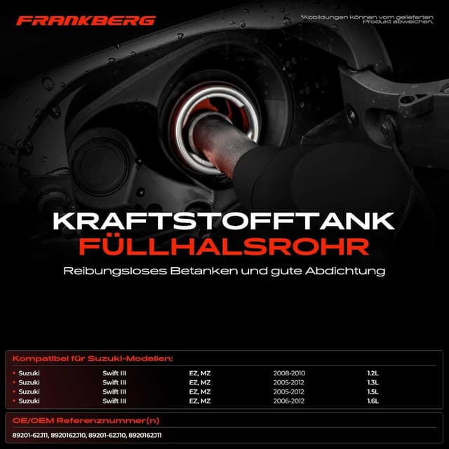 Detalle de Frankberg Kraftstoff-Einfüllrohr / Einfüllstutzen für Benzin – kompatibel mit Swift III MZ (2005–2012)