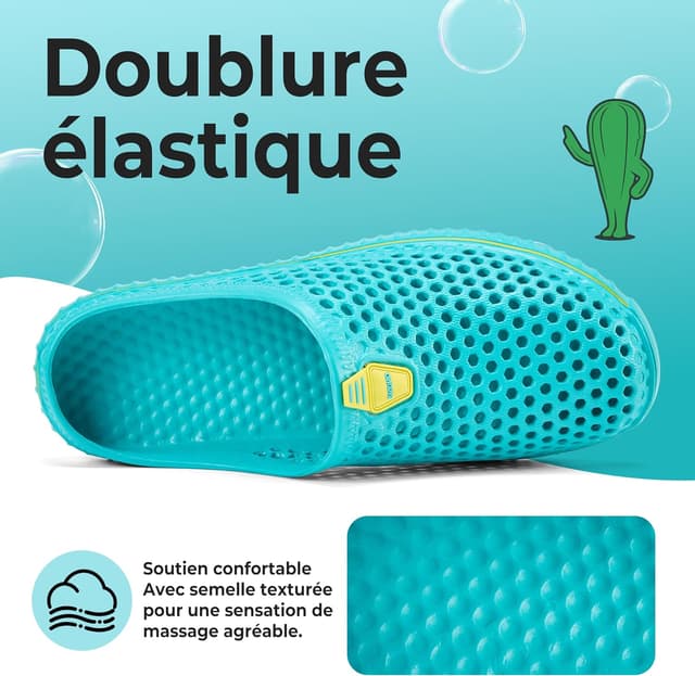 Detalle 2 de SAGUARO chaussons de jardin homme/femme anti-dérapants avec trous de drainage (tailles 36-45 EU)