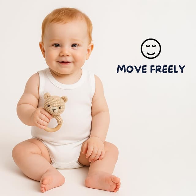 Thumbnail 6 de rise&Raba Baby Bodysuit 3 Pack in 100% Organic Cotton (sleeveless, snap closure)