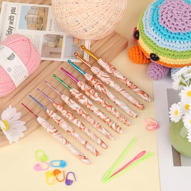 Thumbnail 4 de Reessy Golden Crochet Hooks Set 2.0–6.0mm