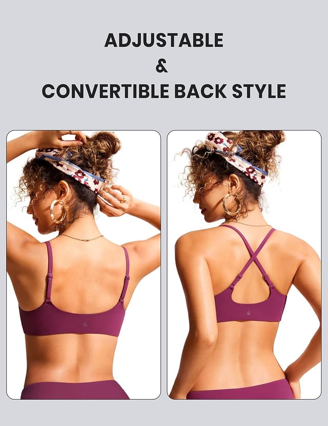 Detalle de CRZ YOGA Bikini da Donna Top regolabile con spalline sottili e coppe removibili