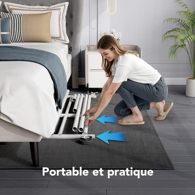 Thumbnail 6 de HOKEEPER porte-vêtements sur roulettes à 2 niveaux, structure chromée argent (charge 150 kg)