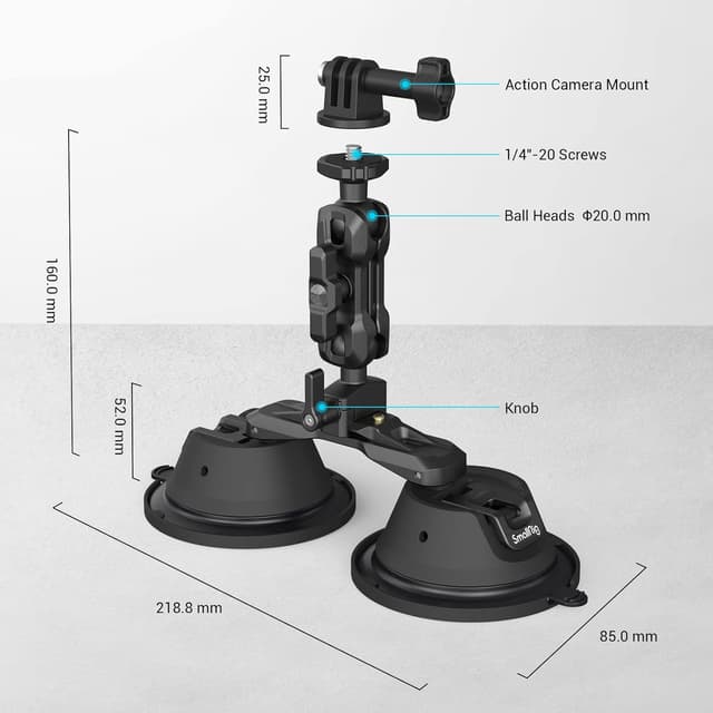 Detalle 2 de SMALLRIG Suction Cup Mount 3 kg für Autoaufnahmen