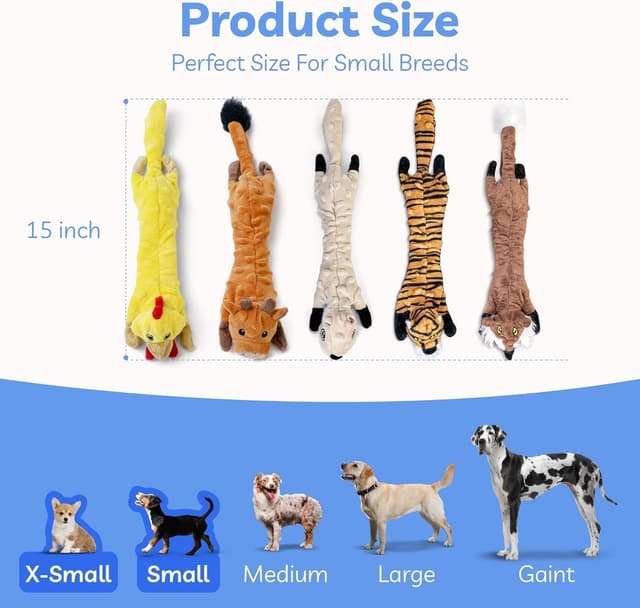 Thumbnail 6 de Lot de 5 jouets couineurs en peluche à bulles SHARLOVY pour chiot (sans rembourrage)