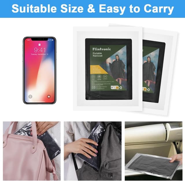 Detalle de flintronic Poncho de pluie adulte en EVA imperméable avec capuche (unisexe)