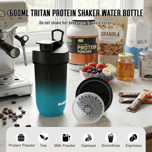 Detalle de BuildLife Protein Shaker Bottle 600ml Tritan