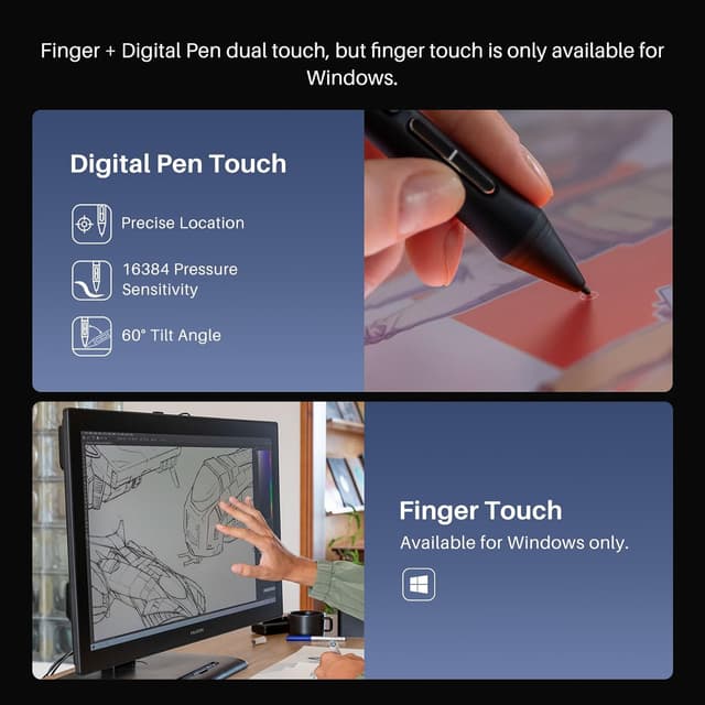 Detalle de Huion Kamvas Pro 27 4K UHD Drawing Tablet with Screen (PenTech 4.0, 27-inch, Adobe RGB 98%)