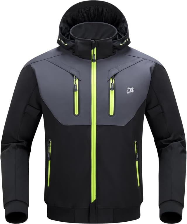 Detalle de BORLENI giacca da moto da uomo con protezioni CE, fodera rimovibile impermeabile al vento e all’acqua, tutte le stagioni (XL)