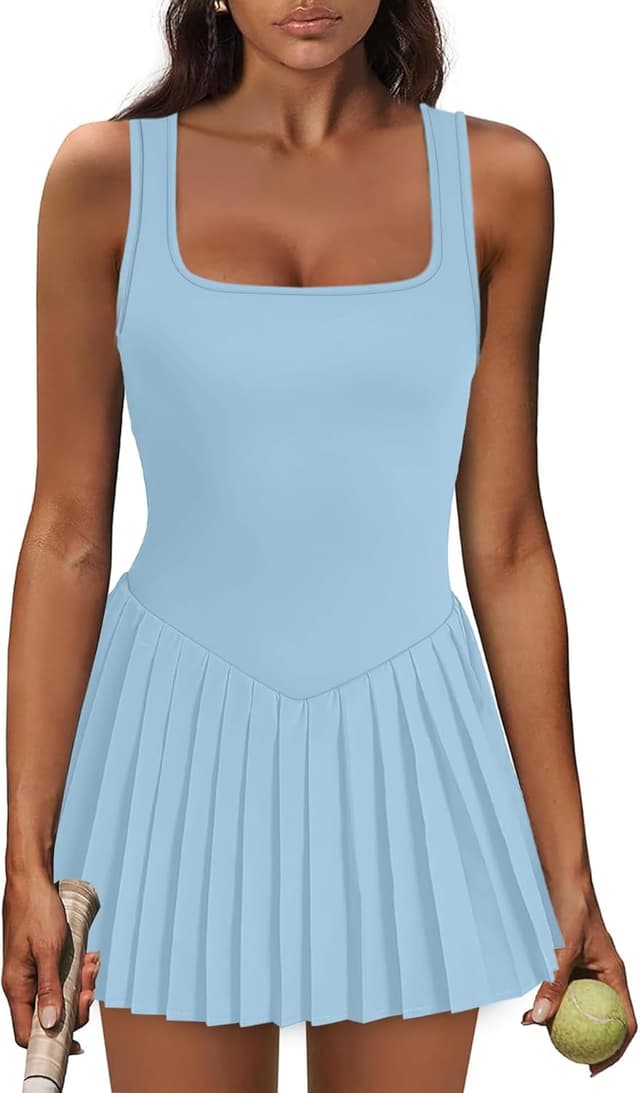 Thumbnail 6 de Women’s Tennis Athletic Dress with Built-In Shorts, U-Neck and Pockets