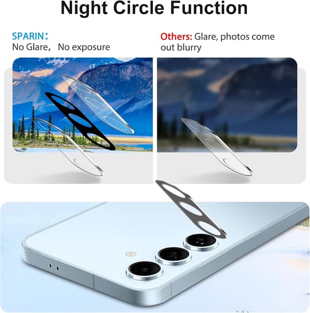 Detalle de SPARIN Screen Protector for Samsung Galaxy S26 with tempered glass and camera lens protectors