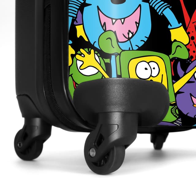 Detalle 2 de NoBoringSuitcases.com Kinderkoffer für Jungen als Handgepäck-Trolley (Monster, 55×40×20 cm)