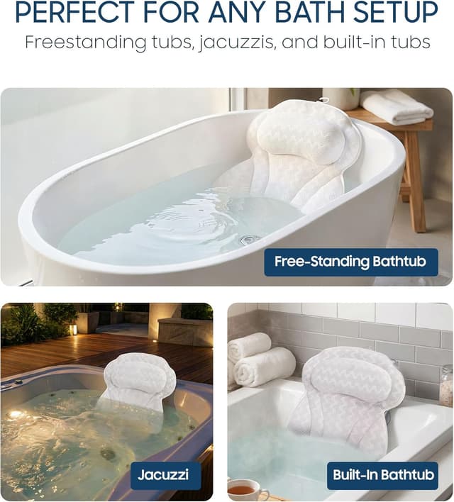 Thumbnail 6 de ADOV Luxury Bath Pillow 6 Suction Cups