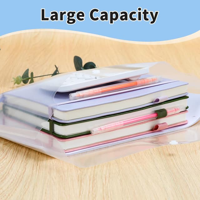 Detalle de Smarpau A5 Document Plastic Wallets (32-pack) with Popper, Label Pocket & Button