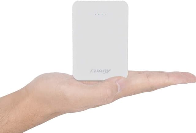 Detalle 2 de EVARY Mini Power Bank 5000 mAh (2 confezioni) bianco e nero con cavo micro USB