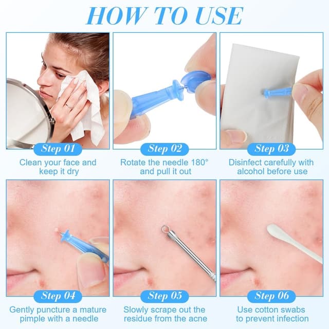 Detalle de LOPHE Extracteur de points noirs avec 100 aiguilles jetables et 2 outils 2-en-1