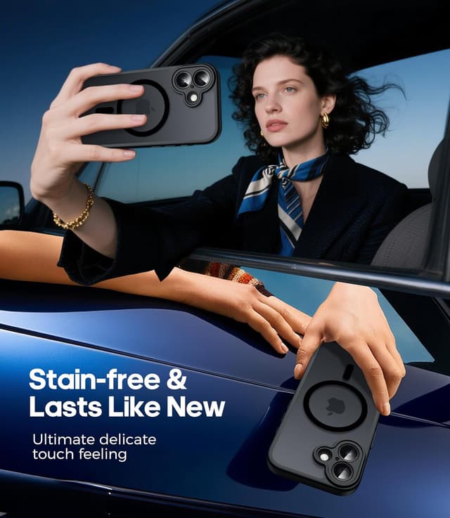 Thumbnail 6 de FLLAO 3-in-1 Magnetic Case for iPhone 17 with 2X HD Screen Protector (MagSafe-compatible) in Black