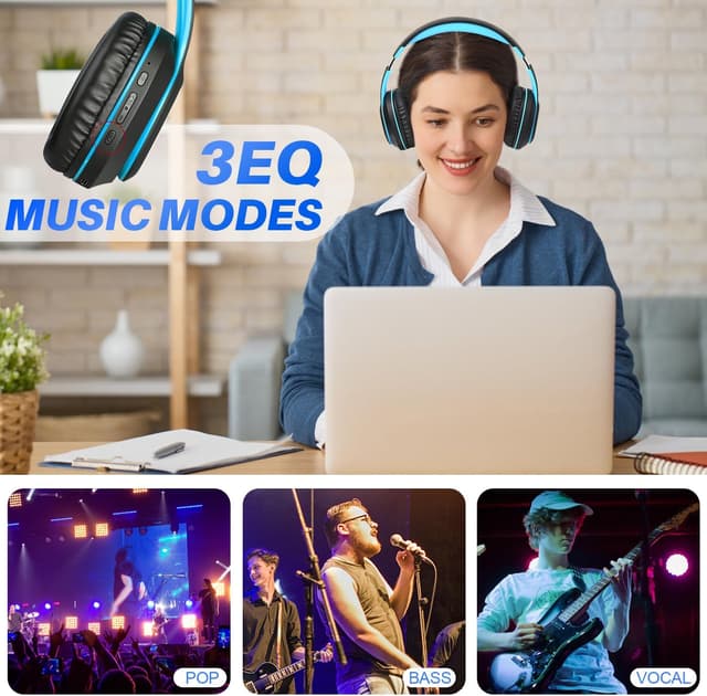 Detalle de WorWoder W-915 Bluetooth headphones 80 hours