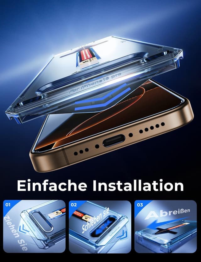 Thumbnail 3 de MAGIC JOHN Schutzfolie 2er Set iPhone 16 Pro