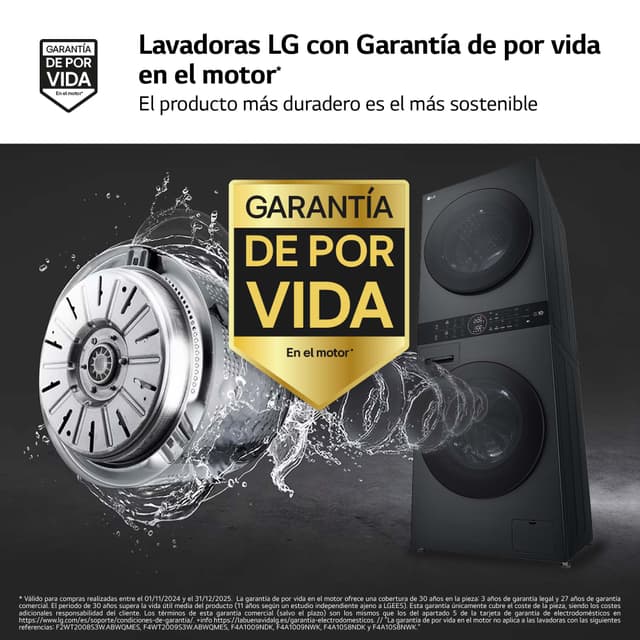 Detalle de LG WT1210BBF Torre lavado y secado 12 kg