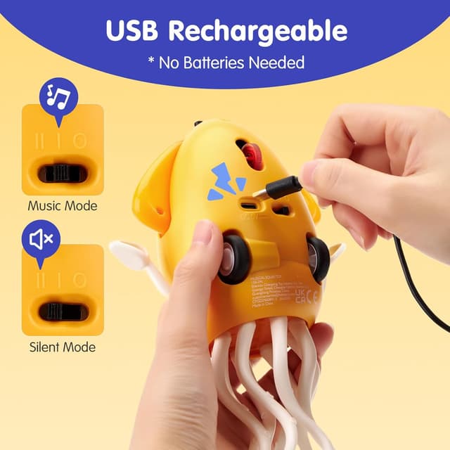 Detalle de hahaland Polpo Danzante, giocattolo gattonare 1 anno