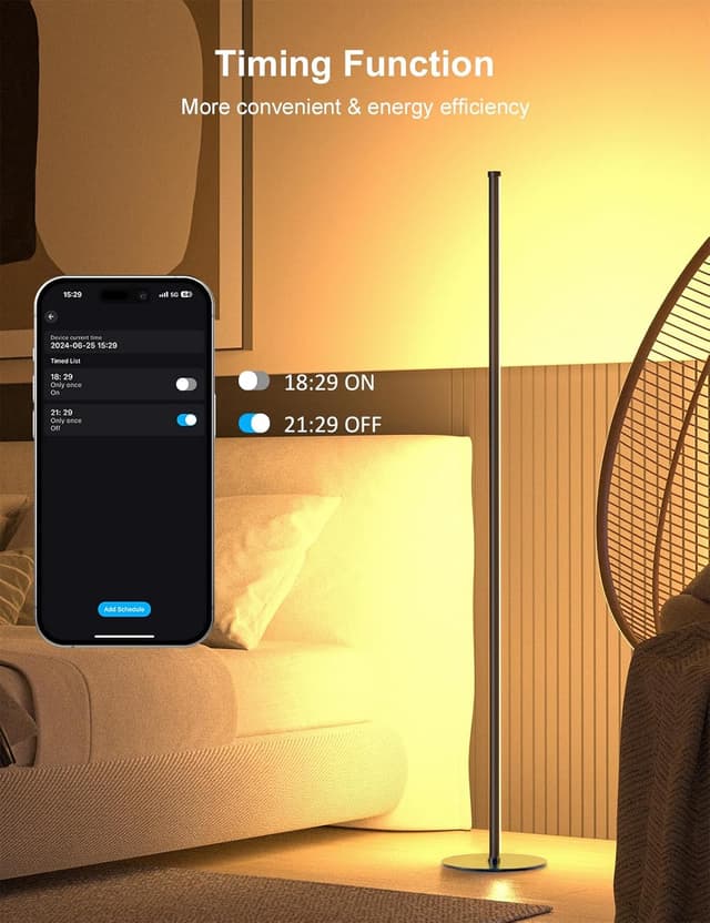 Detalle 2 de Meewata LED Stehlampe Wohnzimmer 180 cm RGB