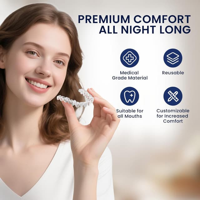 Detalle 1 de EVSEMO Anti Grinding Guard for Clenching Teeth at Night (Upper Teeth Night Mouthguard for Adults)