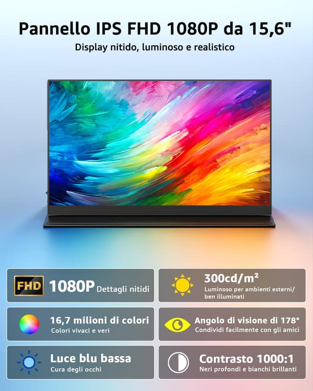 Thumbnail 4 de Yodoit Monitor Portatile 15,6" IPS 1080P