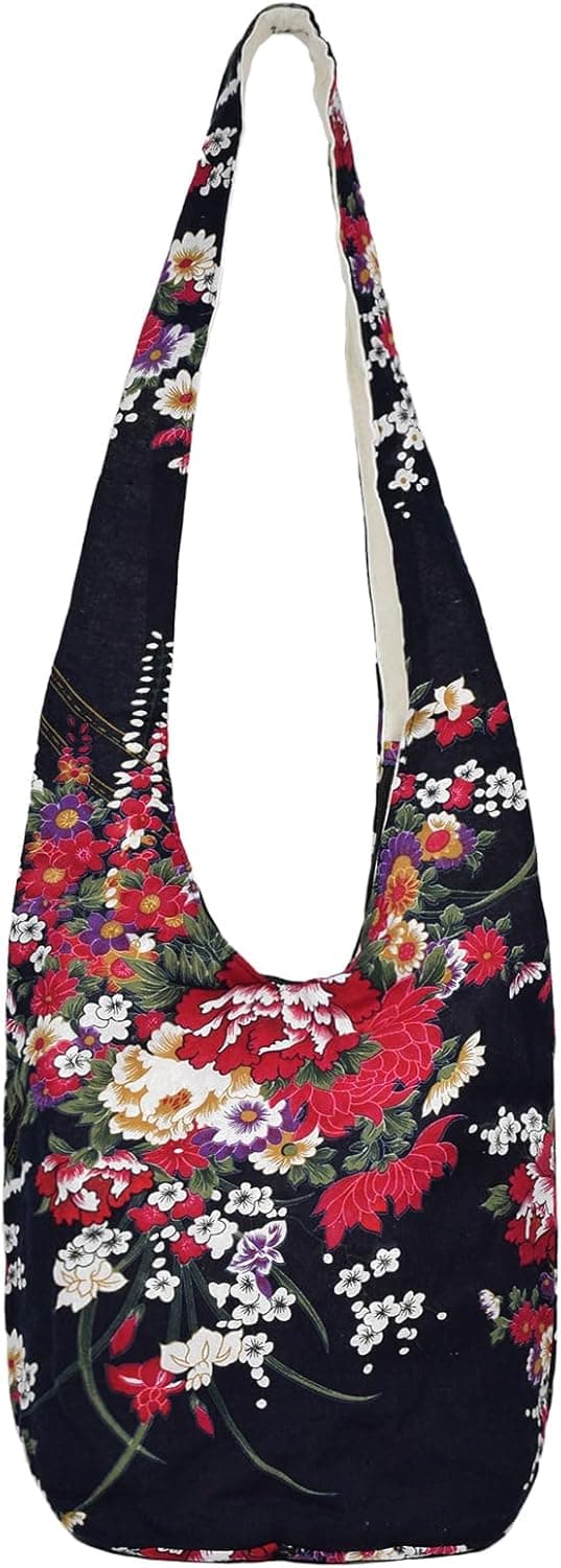 Detalle de ModaZeal Hippie Shoulder Bags Slouch Crossbody Bag (Boho Canvas Satchel for Festival, Travel & Shopping)