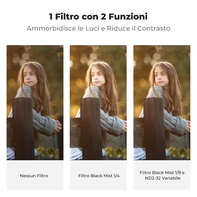 Thumbnail 3 de K&F CONCEPT 2 in 1 Filtro Black-Mist 1/8 52mm