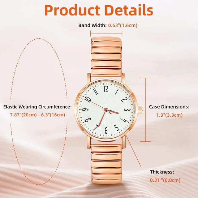 Detalle 2 de AOOSU Damenuhr Stretch Armband Analoge Quarz Uhr