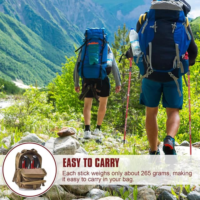 Thumbnail 3 de VINATO Bastones de Senderismo Plegables 2 Unidades