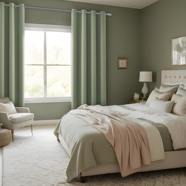 Detalle de MRTREES Thermovorhang blickdicht grün kurz mit Ösen – 140 cm breit, 160 cm lang (1 Stück)