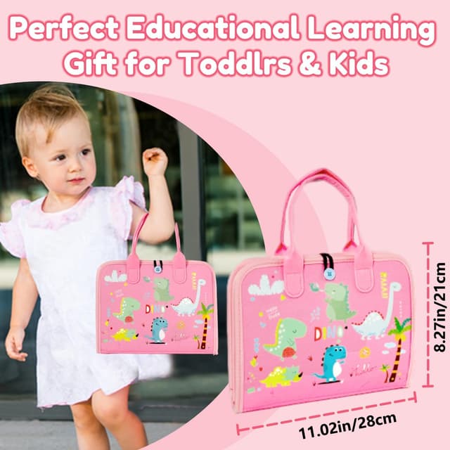 Thumbnail 6 de Qizfun Toddler Busy Board Montessori Toys – 8-Page Sensory Busy Book for Travel