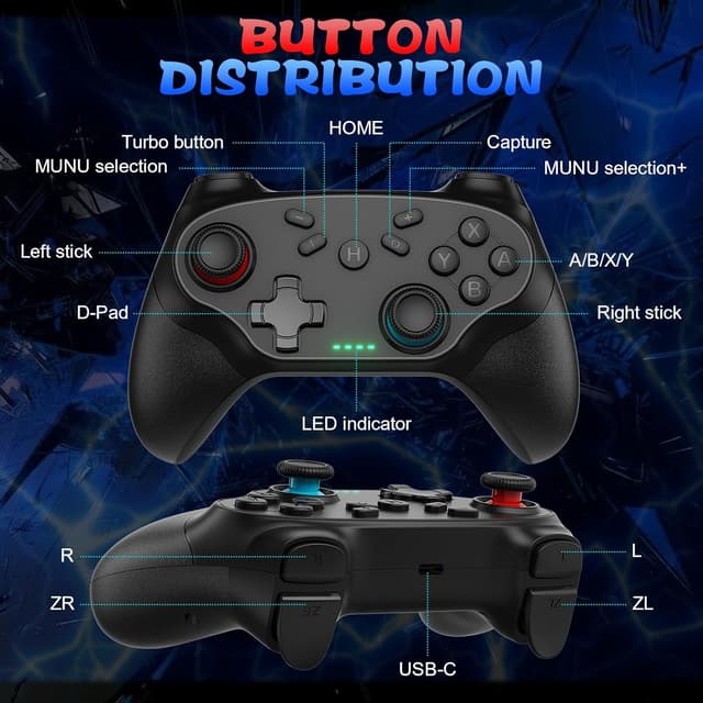 Thumbnail 4 de Nonbliep 2 Pack Wireless Controller 1000 mAh