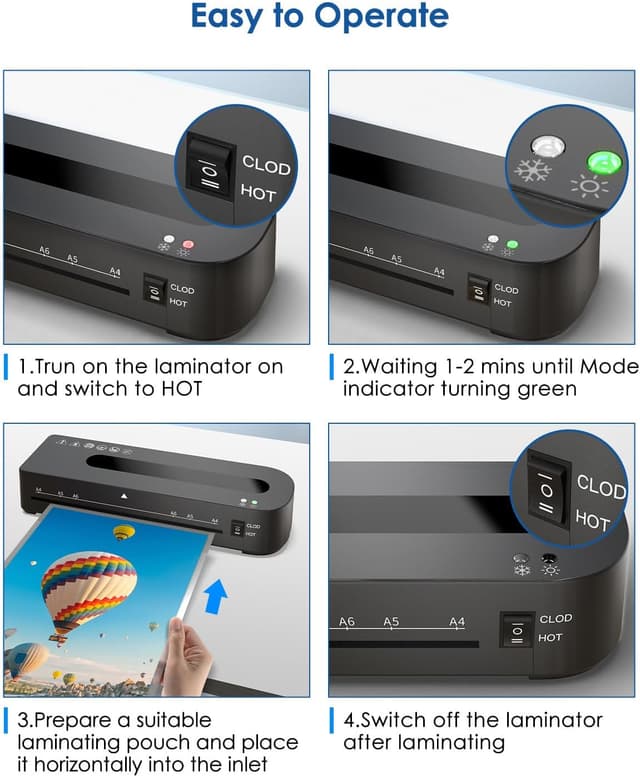 Detalle de MAXDONE A4 thermal laminator 1-2 min warm up