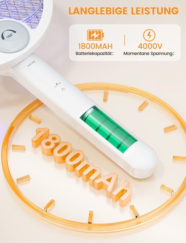 Detalle 2 de WOCVRYY Elektrische Fliegenklatsche 4000V 3-in-1