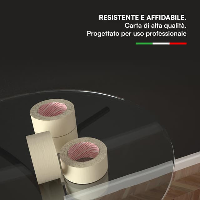 Detalle 2 de DNK TRADE Nastro di Carta per Imbianchini: 6 rotoli 50 mm x 50 m, carta gommata per mascheratura