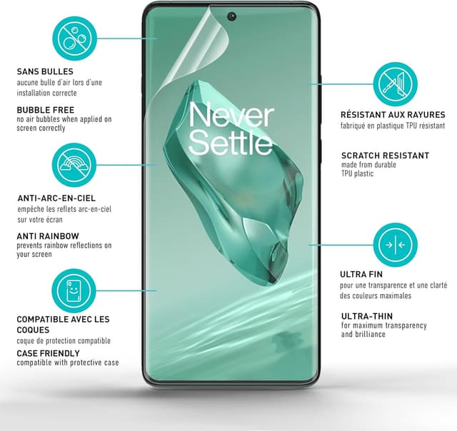 Detalle de smartect Protecteur d’écran TPU pour OnePlus 12 (2 pièces, transparent) avec cadre d’installation