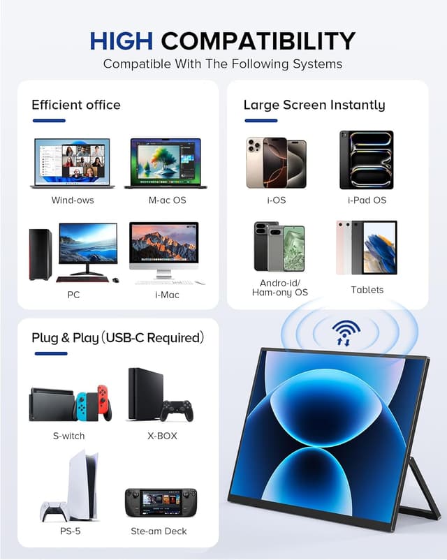 Thumbnail 6 de UPERFECT Drahtloser Monitor 15,6 Zoll