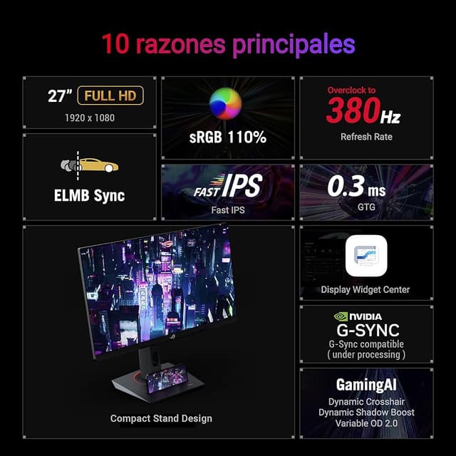 Thumbnail 2 de ASUS ROG Strix XG279CNS Monitor 27" 380 Hz