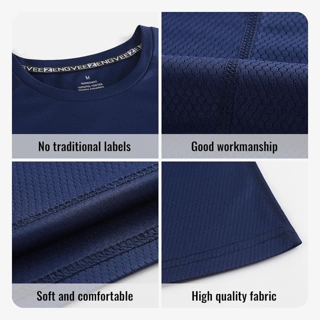 Detalle 2 de LUWELL PRO 3 Pack Men’s Running T-Shirts (Quick Dry, Moisture Wicking, Breathable)