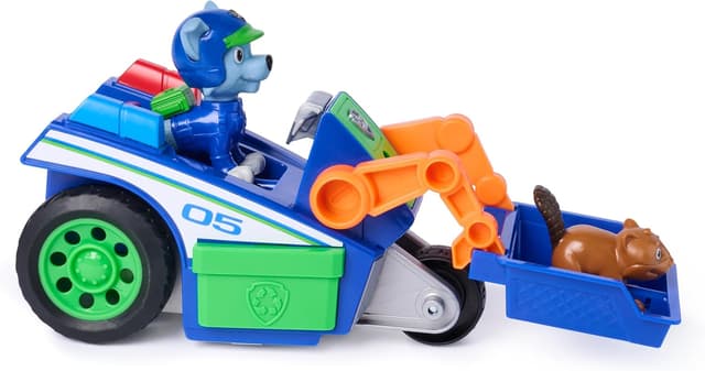 Detalle 2 de Paw Patrol La Pat’ Patrouille Rocky Mission Détectives : véhicule figurine Search & Rescue