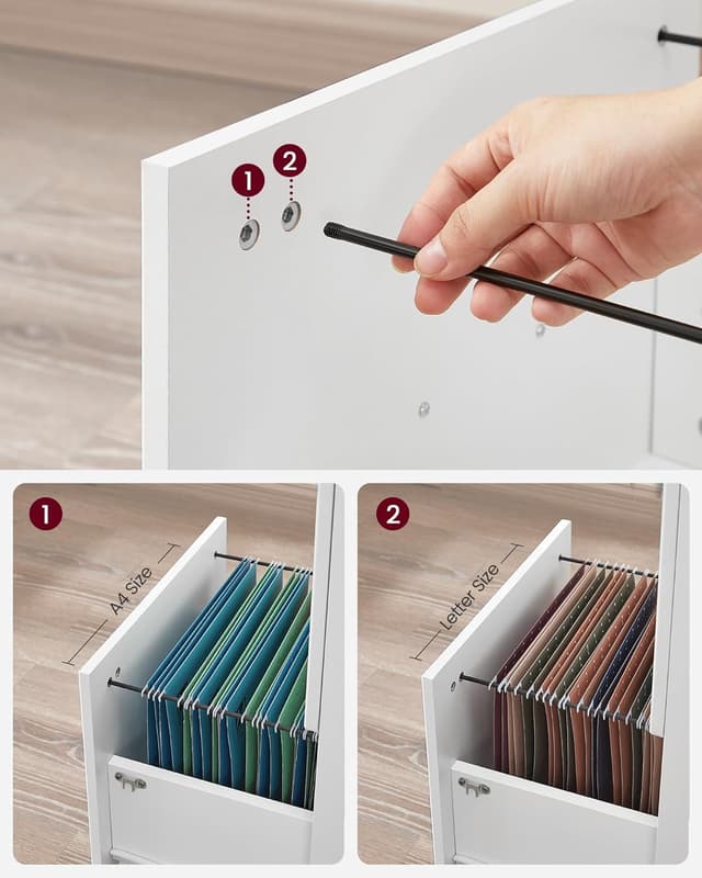 Thumbnail 5 de VASAGLE Schedario 2 cassetti 43x44,5x72 cm